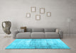 Machine Washable Abstract Light Blue Contemporary Rug in a Living Room, wshcon763lblu