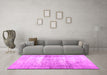 Machine Washable Abstract Pink Contemporary Rug in a Living Room, wshcon763pnk