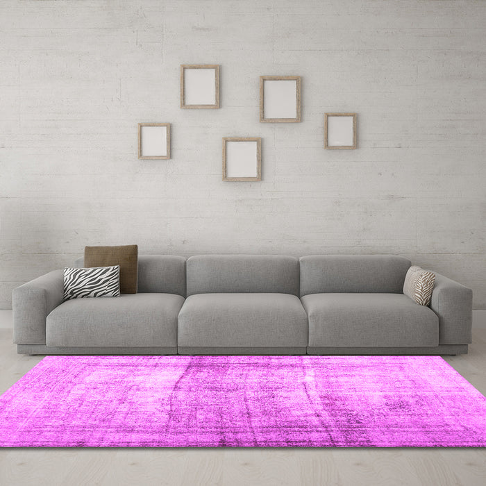 Machine Washable Abstract Pink Contemporary Rug in a Living Room, wshcon763pnk