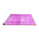 Sideview of Machine Washable Abstract Pink Contemporary Rug, wshcon763pnk