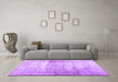 Machine Washable Abstract Purple Contemporary Area Rugs in a Living Room, wshcon763pur