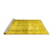 Sideview of Machine Washable Abstract Yellow Contemporary Rug, wshcon763yw