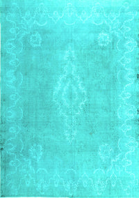 Abstract Turquoise Contemporary Rug, con764turq