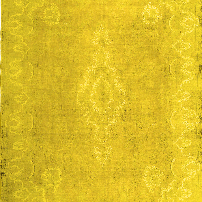 Machine Washable Abstract Yellow Contemporary Rug, wshcon764yw