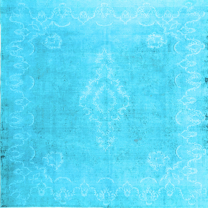 Square Machine Washable Abstract Light Blue Contemporary Rug, wshcon764lblu