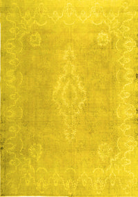 Abstract Yellow Contemporary Rug, con764yw