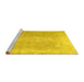 Sideview of Machine Washable Abstract Yellow Contemporary Rug, wshcon764yw