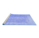 Sideview of Machine Washable Abstract Blue Contemporary Rug, wshcon764blu