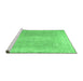 Sideview of Machine Washable Abstract Emerald Green Contemporary Area Rugs, wshcon764emgrn