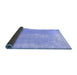 Sideview of Abstract Blue Contemporary Rug, con764blu