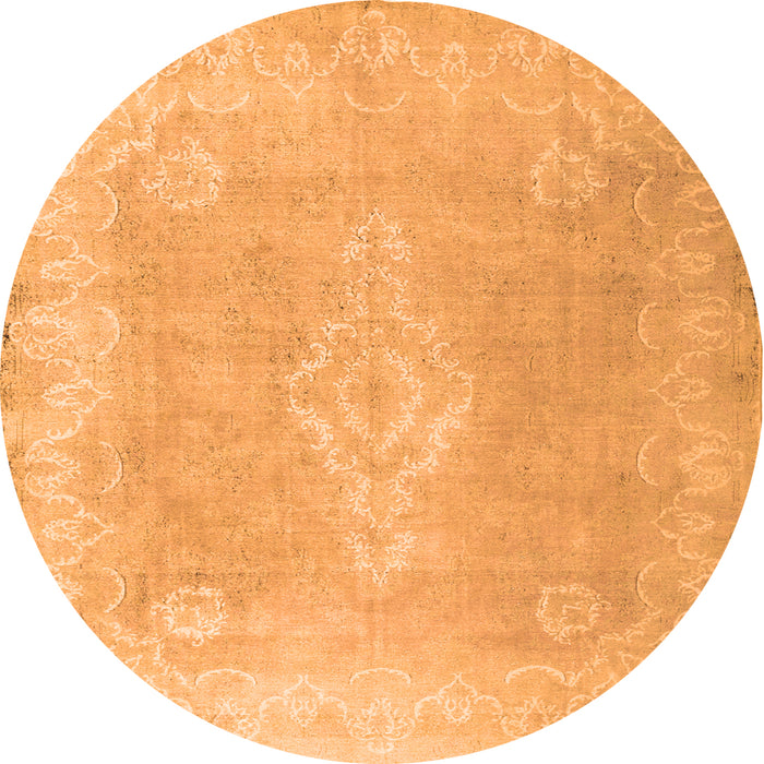 Square Abstract Orange Contemporary Rug, con764org