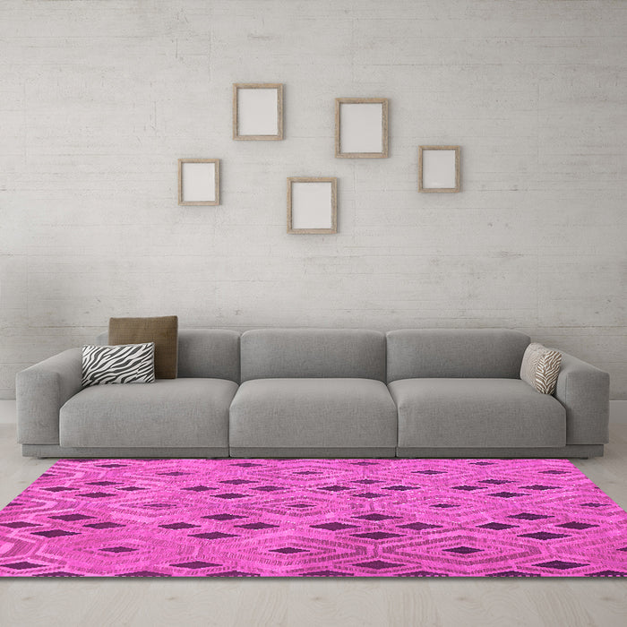 Machine Washable Southwestern Pink Country Rug in a Living Room, wshcon765pnk
