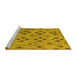 Sideview of Machine Washable Southwestern Yellow Country Rug, wshcon765yw