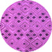 Round Southwestern Purple Country Rug, con765pur