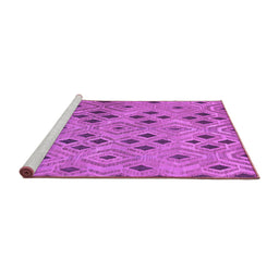 Sideview of Machine Washable Southwestern Purple Country Area Rugs, wshcon765pur