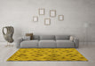 Machine Washable Southwestern Yellow Country Rug in a Living Room, wshcon765yw