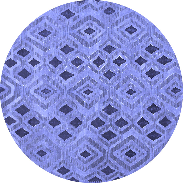 Round Southwestern Blue Country Rug, con765blu