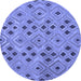 Round Southwestern Blue Country Rug, con765blu