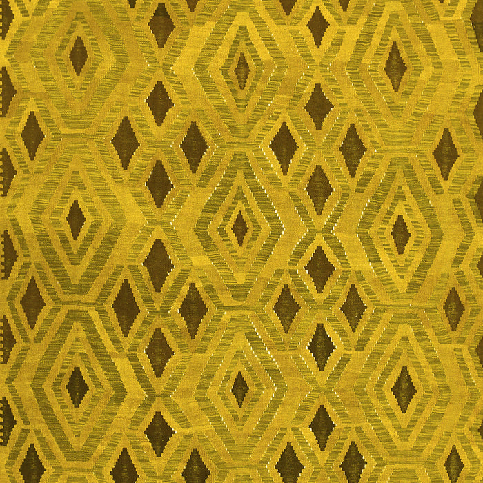 Machine Washable Southwestern Yellow Country Rug, wshcon765yw