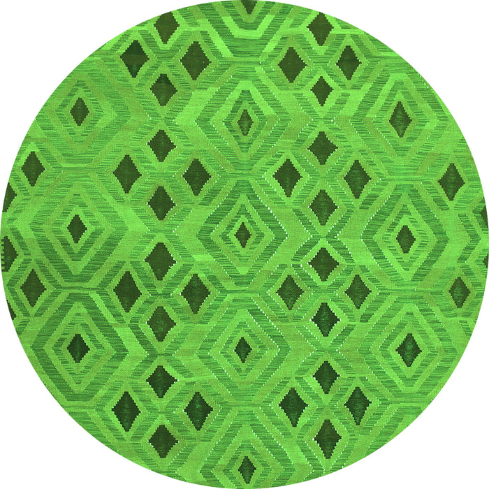 Square Southwestern Green Country Rug, con765grn