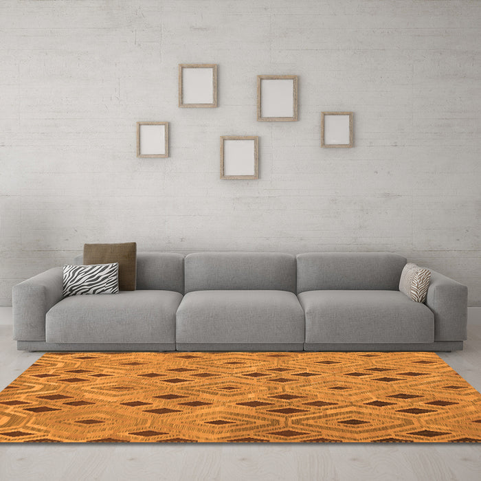 Machine Washable Southwestern Orange Country Area Rugs in a Living Room, wshcon765org
