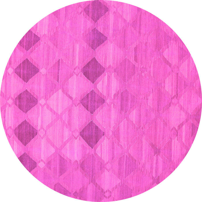Round Southwestern Pink Country Rug, con766pnk