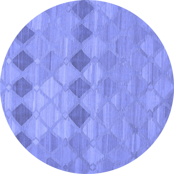 Round Southwestern Blue Country Rug, con766blu