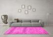 Machine Washable Southwestern Pink Country Rug in a Living Room, wshcon766pnk