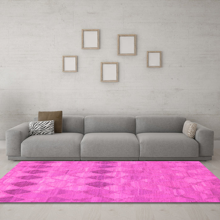 Machine Washable Southwestern Pink Country Rug in a Living Room, wshcon766pnk