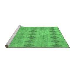 Sideview of Machine Washable Southwestern Emerald Green Country Area Rugs, wshcon766emgrn