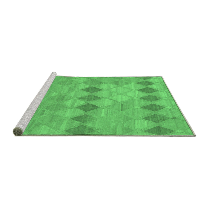 Sideview of Machine Washable Southwestern Emerald Green Country Area Rugs, wshcon766emgrn