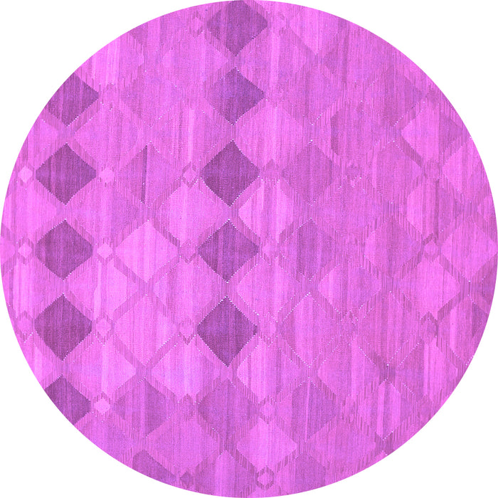 Round Machine Washable Southwestern Purple Country Area Rugs, wshcon766pur