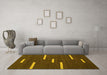 Machine Washable Abstract Yellow Contemporary Rug in a Living Room, wshcon767yw