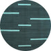 Round Machine Washable Abstract Light Blue Contemporary Rug, wshcon767lblu