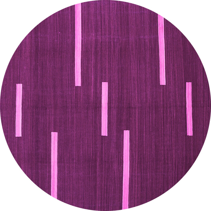 Round Abstract Pink Contemporary Rug, con767pnk