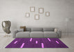 Machine Washable Abstract Purple Contemporary Area Rugs in a Living Room, wshcon767pur