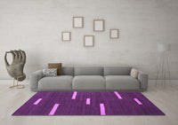 Machine Washable Abstract Purple Contemporary Rug, wshcon767pur