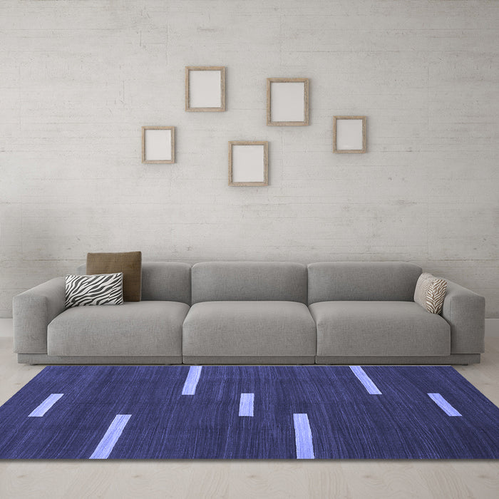 Machine Washable Abstract Blue Contemporary Rug in a Living Room, wshcon767blu