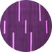 Round Abstract Purple Contemporary Rug, con767pur