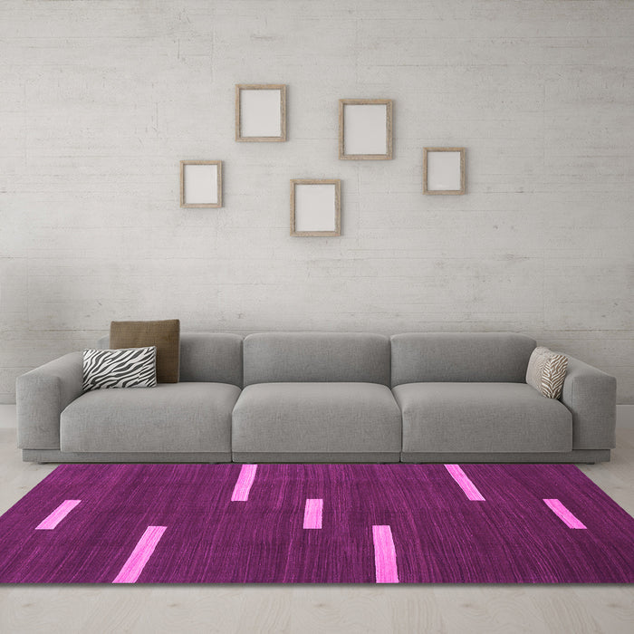 Machine Washable Abstract Pink Contemporary Rug in a Living Room, wshcon767pnk