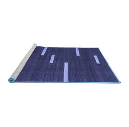 Sideview of Machine Washable Abstract Blue Contemporary Rug, wshcon767blu