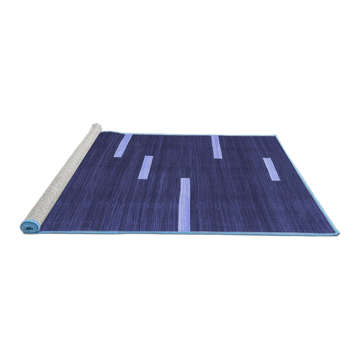 Sideview of Machine Washable Abstract Blue Contemporary Rug, wshcon767blu