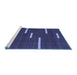 Sideview of Machine Washable Abstract Blue Contemporary Rug, wshcon767blu