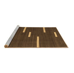 Sideview of Machine Washable Abstract Brown Contemporary Rug, wshcon767brn