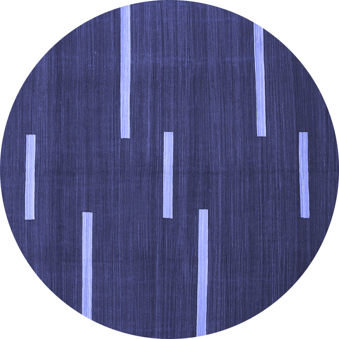 Round Machine Washable Abstract Blue Contemporary Rug, wshcon767blu