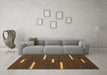 Machine Washable Abstract Brown Contemporary Rug in a Living Room,, wshcon767brn