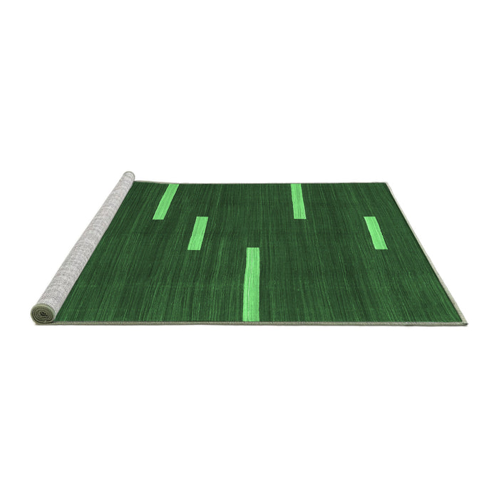 Sideview of Machine Washable Abstract Emerald Green Contemporary Area Rugs, wshcon767emgrn