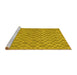 Sideview of Machine Washable Abstract Yellow Contemporary Rug, wshcon768yw