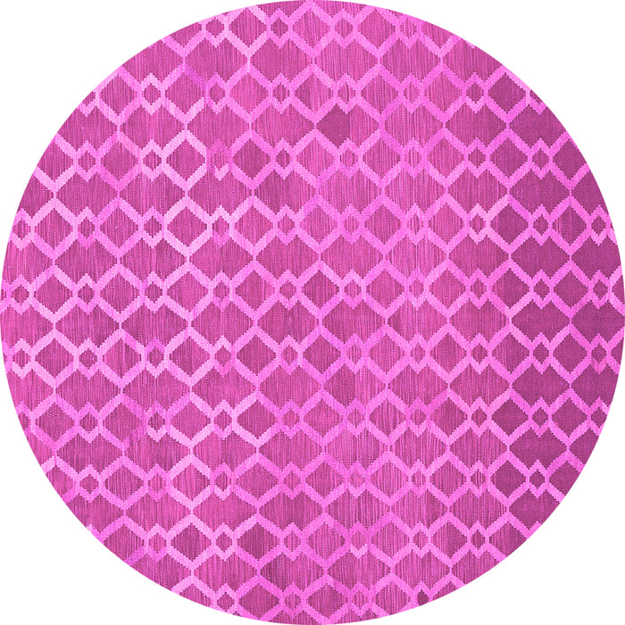 Round Abstract Pink Contemporary Rug, con768pnk