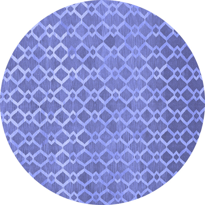 Round Abstract Blue Contemporary Rug, con768blu